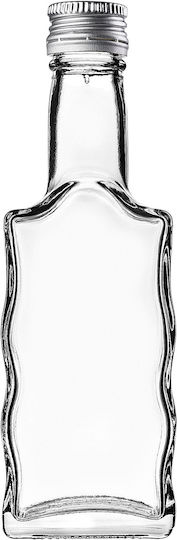 Glass Bottle Liqueur 200ml Silver Cap 5 Pcs