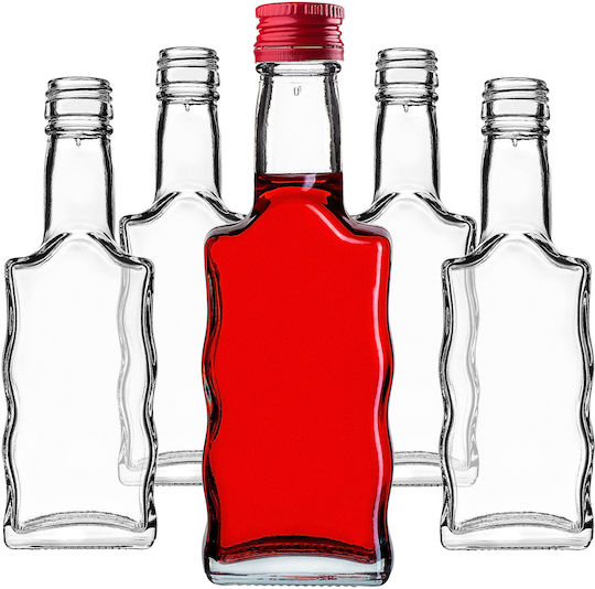 Glass 200ml Liqueur Bottle Red Cap 1 Pc