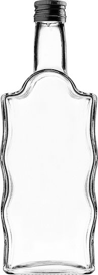 Glass 500ml Liqueur Bottle Black Cap 1 Pc