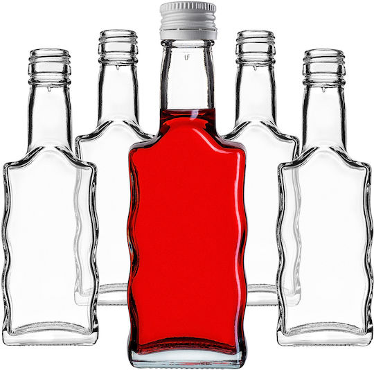 Sticlă Lichior din Sticlă 200ml Capac Alb 1 Bucată