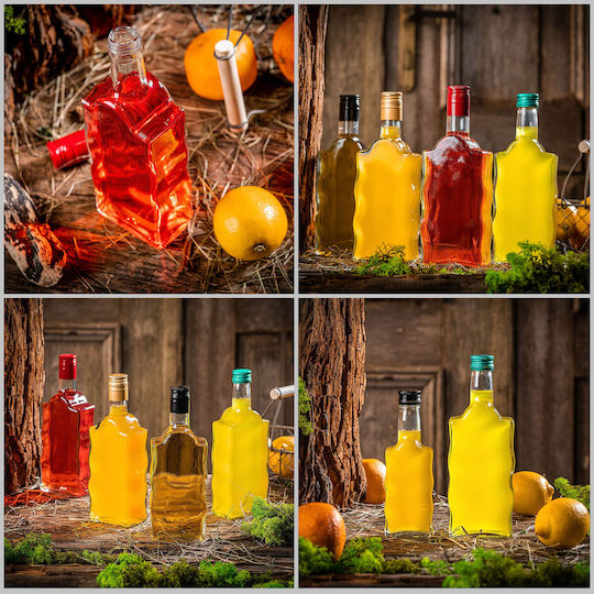Glass Bottle Liqueur 500ml White Cap 5 Pcs
