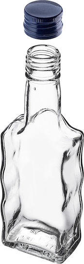 Glas Wein-/Getränkeflaschen 200ml Marineblau Verschluss 5 Stück