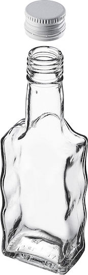 Glass Bottle Liqueur 200ml White Cap 5 Pcs