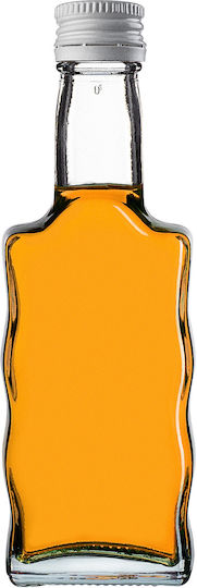 Glass Bottle Liqueur 200ml White Cap 5 Pcs