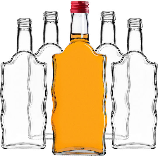 Glass Bottle Liqueur 500ml Red Cap 10 Pcs