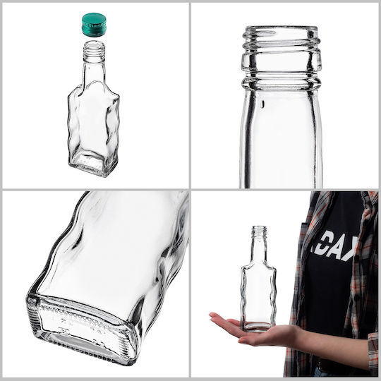 Glass 200ml Liqueur Bottle Green Cap 1 Pc