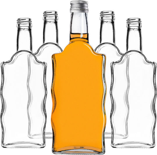 Glass 500ml Liqueur Bottle Silver Cap 1 Pc