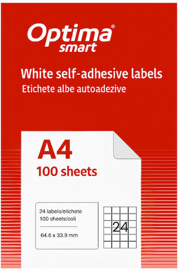 Optima Self-Adhesive A4 Labels Rectangular 64.6x33.9mm