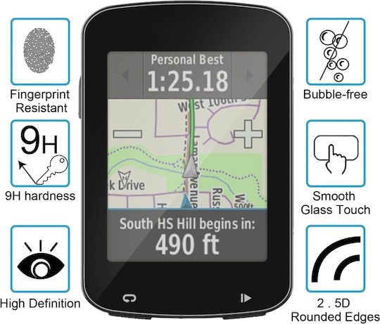 Garmin Edge 820 0.26mm 2.5d 9h Tempered Glass Film Screen Protector