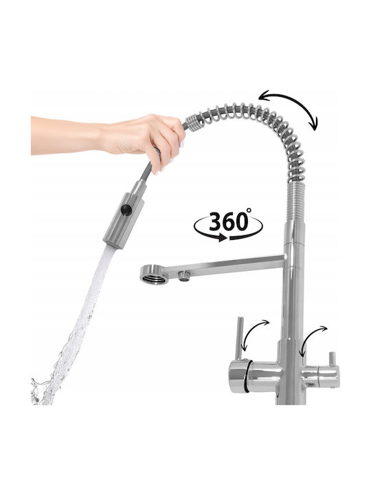 Estiva Oma Küchenarmatur Zähler mit Dusche und Federhahn Silber Estiva Oma Küchenarmatur Zähler mit Dusche und Federhahn Silber