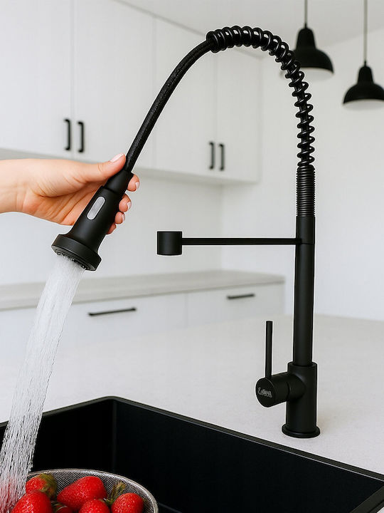 Estiva Ansea Kitchen Faucet Counter with External Spray Hose Black