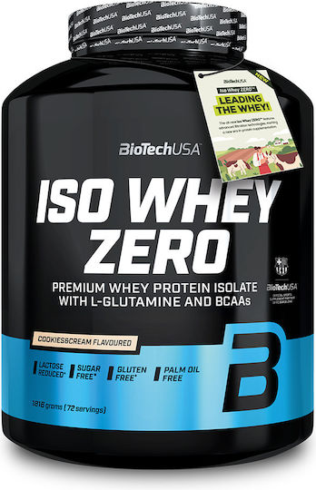 Biotech Usa Iso Whey Zero 1816g Кокос и Katerelos Fitness Shaker 600ml Черен Персонализиран Пакет