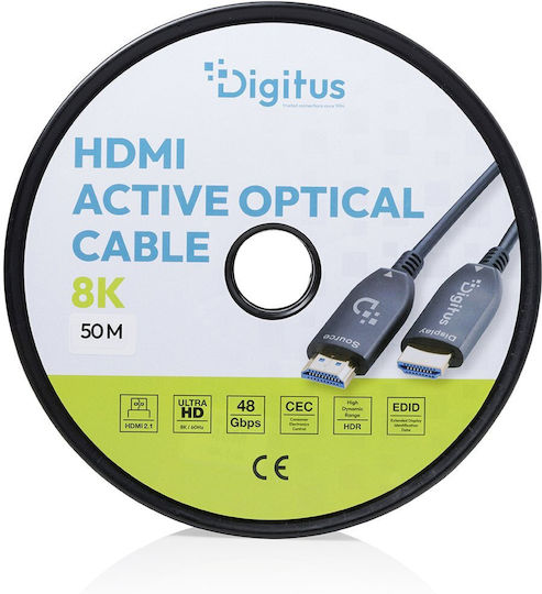 Digitus HDMI 2.1 HDMI Cable HDMI Male - HDMI Male 50m Black