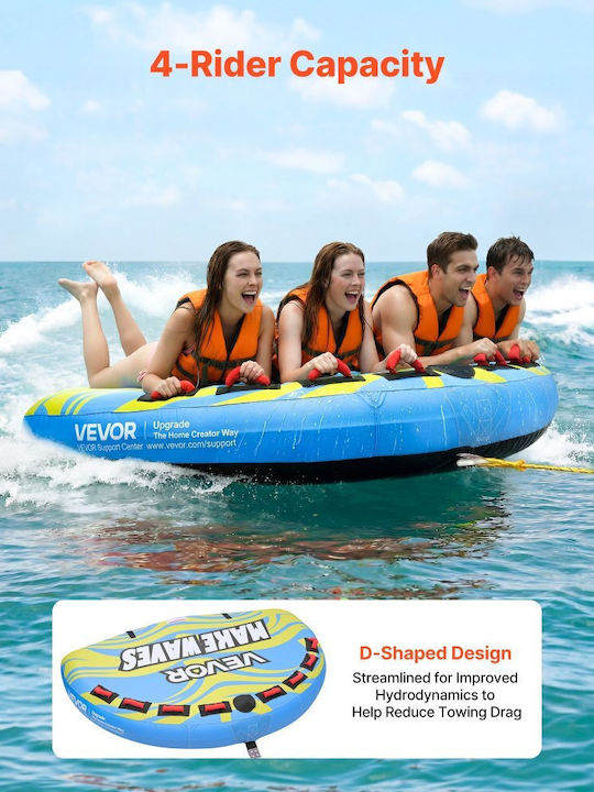 Vevor Inflatable Sea Double with Handles Light Blue