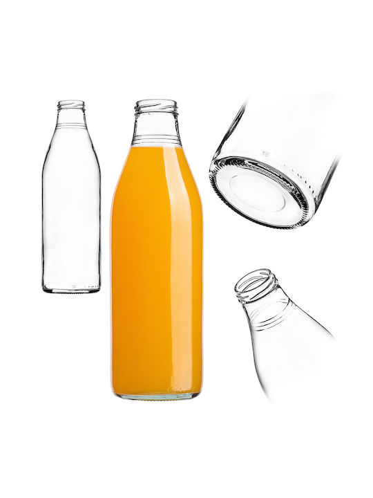 Kadax Glass Water Bottle With Screw Lid Transparent 1000ml