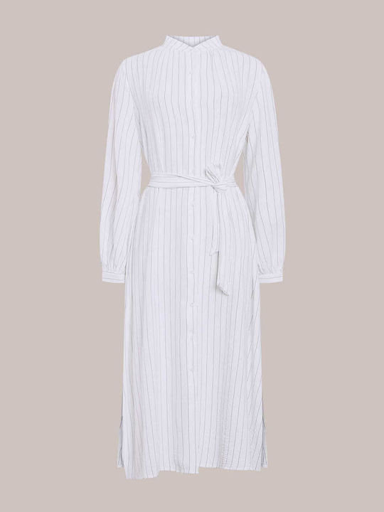 Celestino Women's Shirt Dress Striped Loose Fit White