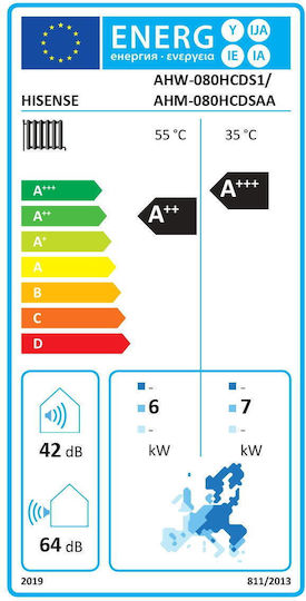 Hisense Hi-therma Pompă de Căldură 8kW Monofazată 55°C Split