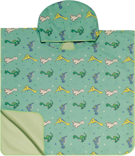 Kentia Float Kid's Beach Poncho Dinosaur Green 60 x 60cm