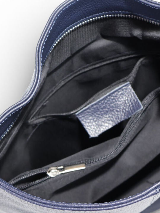 Damentasche Aus Leder Schulter Crossbody Blau