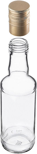 Glass Bottle 200ml Long Golden Cap 10 Pcs