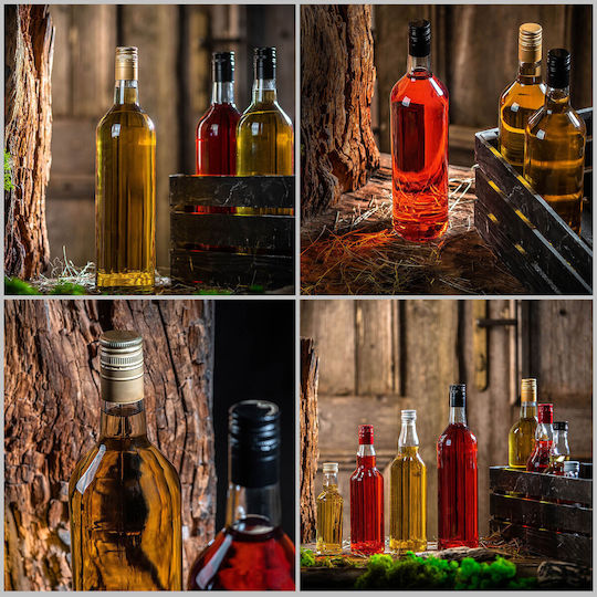 Glass Bottle 1000ml Long Golden Cap 1 Pc