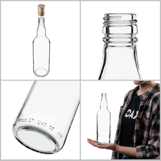 Glass Bottle 700ml Long Golden Cap 5 Pcs