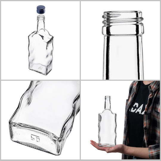 Glass Bottle Liqueur 500ml Navy Blue Cap 1 Pc