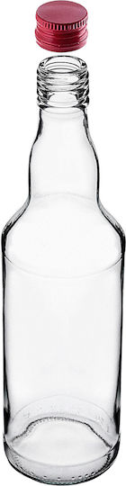 Glass Bottle 500ml Red Cap 1 Pc