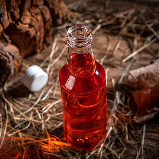 Glass Bottle 200ml Long Black Cap 1 Pc