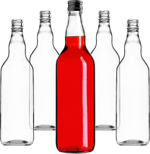 Sticlă De Sticlă 700ml Capac Negru 1 Buc
