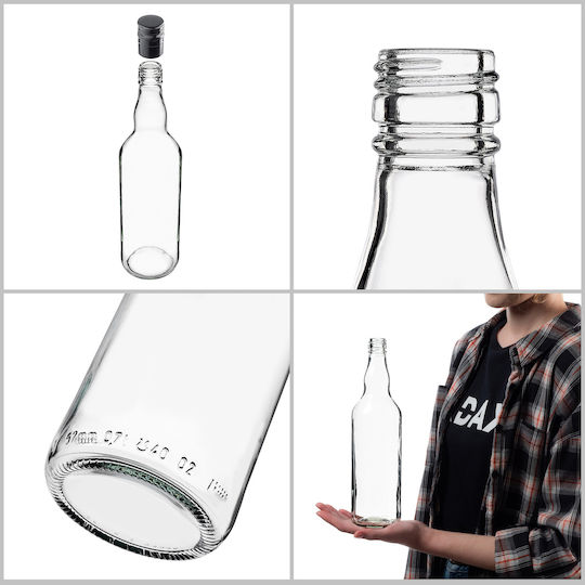 Sticlă 700ml Cu Capac Negru Lung 10 Bucăți