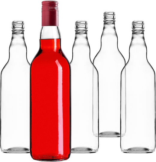 Kadax Glasflasche 700ml Lange Rote Kappe 5 Stück