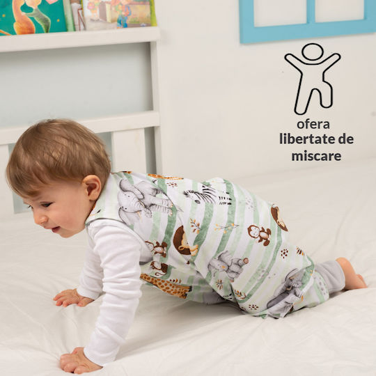 Kidizi Sac De Dormit De Vară Cu Picioare 0.5 Tog Safari Verde
