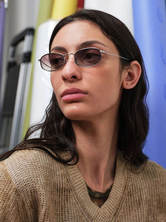 Akila Women’s Sunglasses With Silver Metallic Frame And Mirror Lens ICON-1