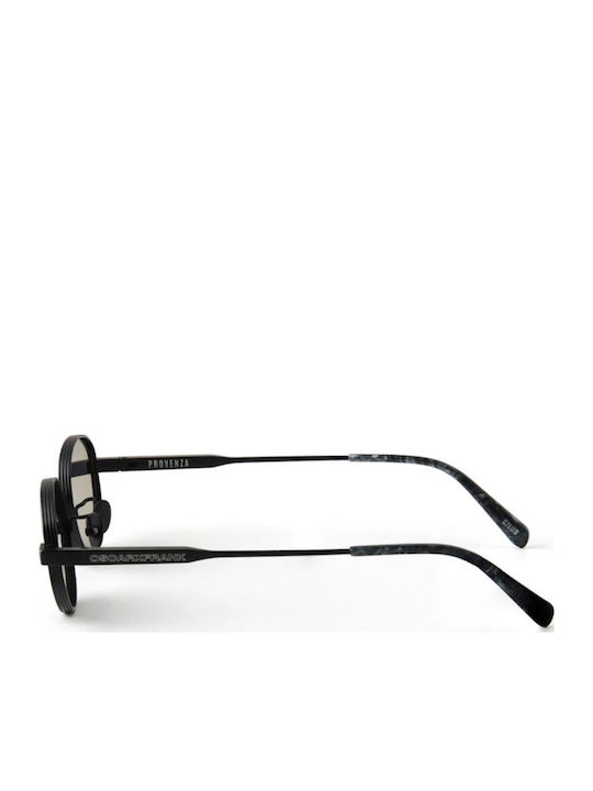 Oscar & Frank Oxf Provenza Unisex Sonnenbrillen mit Schwarzem Metallischen Rahmen und Schwarzem Glas