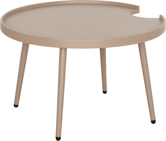 Sitting Room Table for Small Outdoor Spaces Aluminum Teroc Cappuccino 70x70x44cm