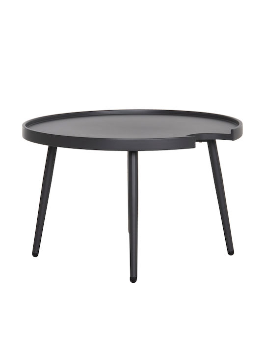 Garten- und Terrassentisch für kleine Außenräume Aluminium Teroc Grau 70x70x44cm
