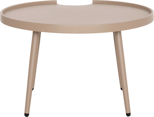 Sitting Room Table for Small Outdoor Spaces Aluminum Teroc Cappuccino 70x70x44cm