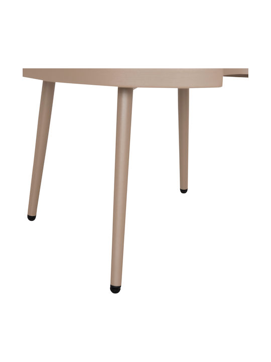Masă Camera De Zi Pentru Spații Mici Exterioare Din Aluminiu Teroc Cappuccino 70x70x44cm
