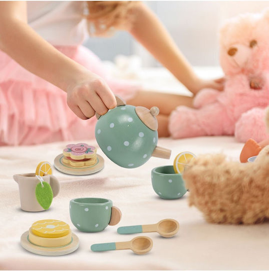 MalPlay Tea Set Toy Made of Wood for Ages 3+