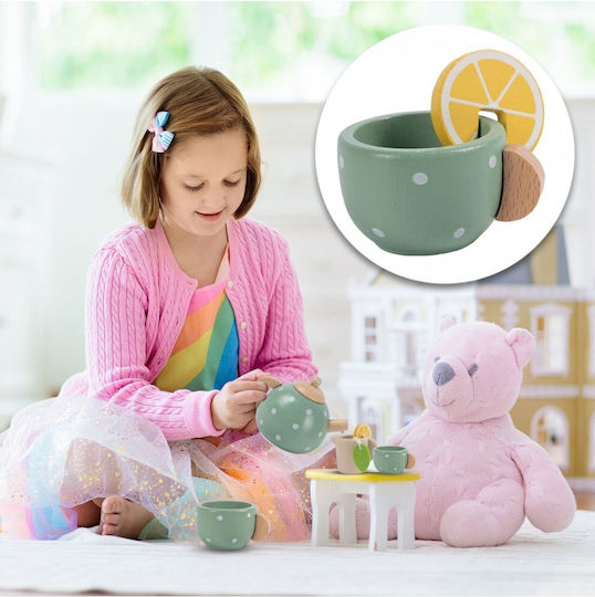 MalPlay Tea Set Toy Made of Wood for Ages 3+