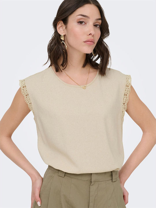 Women's Short Sleeve Blouse Sand