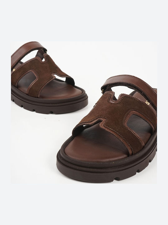 Leather Women's Anatomic Flatforms Brown Sandals