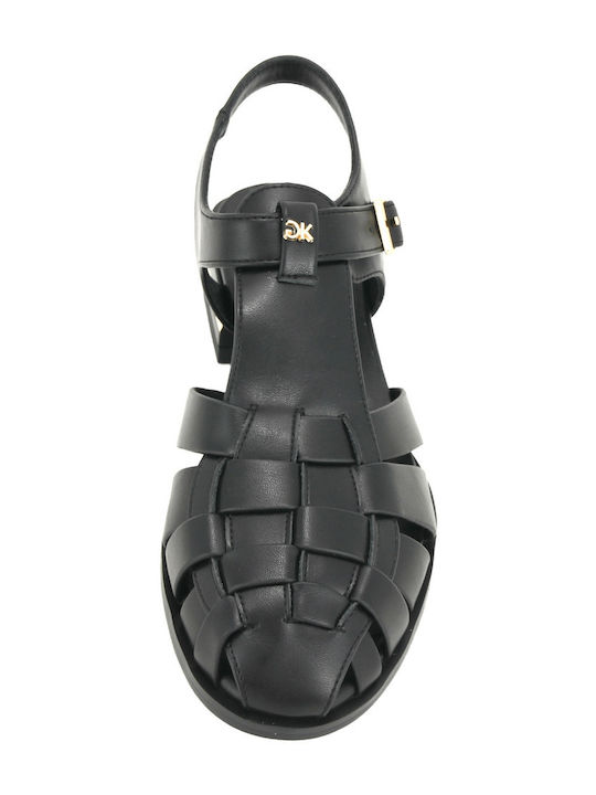 Nara Leather Women's Flat Sandals Black