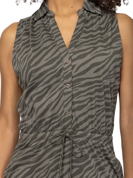 Summer Mini Shirt Dress Olive