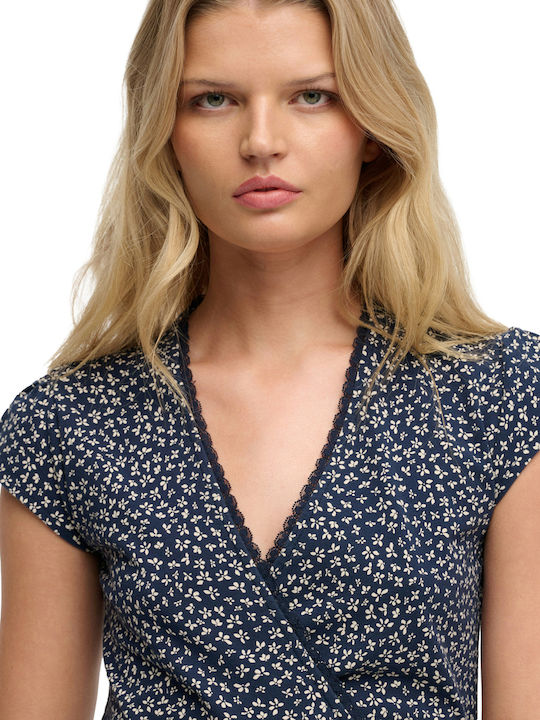 Summer Dress Navy Ditsy