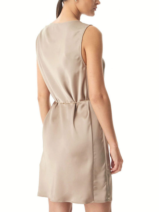 Mini Dress for Wedding / Christening Satin Brown