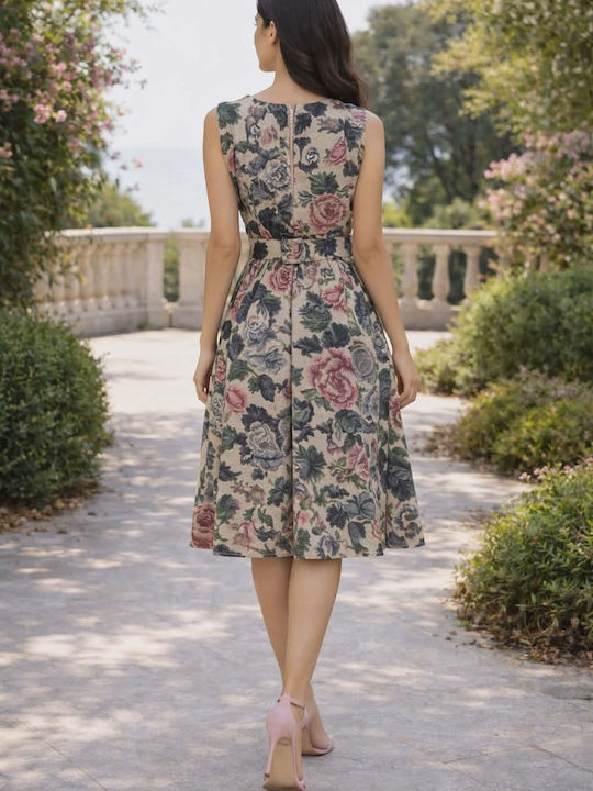 Sommer Midi Abendkleid Blumen