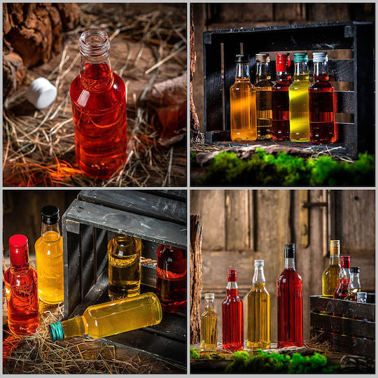 Glass Bottle 200ml Red Cap 1 Pc