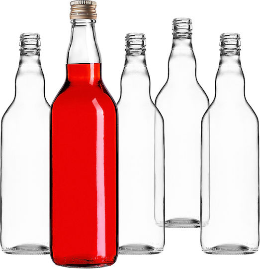 Sticlă 700ml Capac Auriu 5 Bucăți